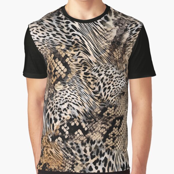 Mens Fashionable Casual Animal Tiger Pattern Print Round Neck