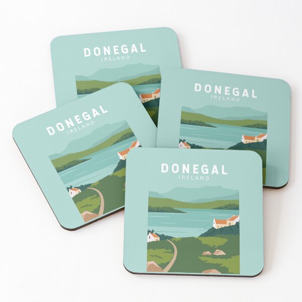 Item preview, Donegal Ireland Retro Travel Art Vintage designed and sold by KrisSidDesigns.