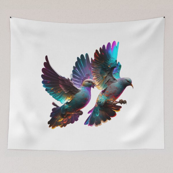 Item preview, Beautifil and Colourful Doves - Art designed and sold by GloriousArtSKD.