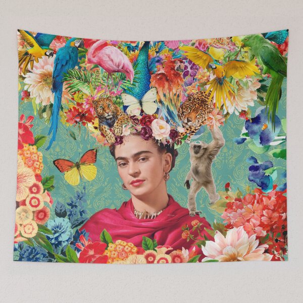 Item preview, Frida Kahlo Teal Monkey designed and sold by Muycote.