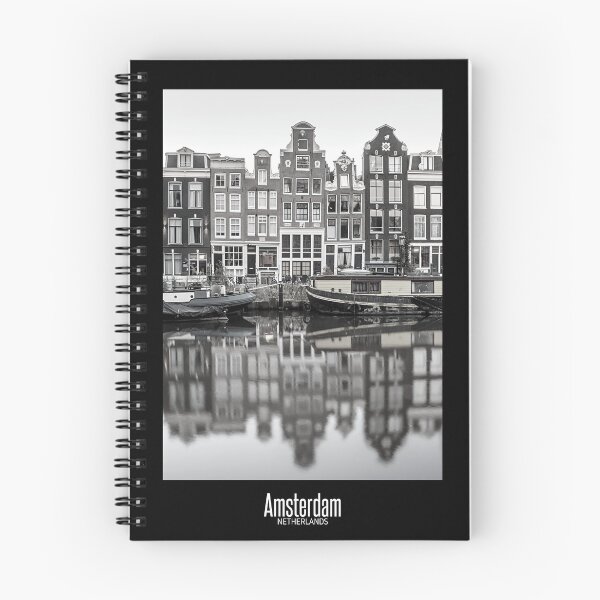 Item preview, Amsterdam Houses Black and White Photo - Netherlands Wanderlust - Dutch Canal designed and sold by SoccaTamam.