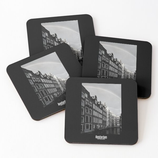 Item preview, Amsterdam Black and White Photo - Netherlands Wanderlust - Houses in River Canal designed and sold by SoccaTamam.