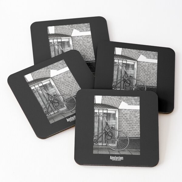 Item preview, Amsterdam Black and White Photo - Netherlands Wanderlust - Parked Bicycle designed and sold by SoccaTamam.