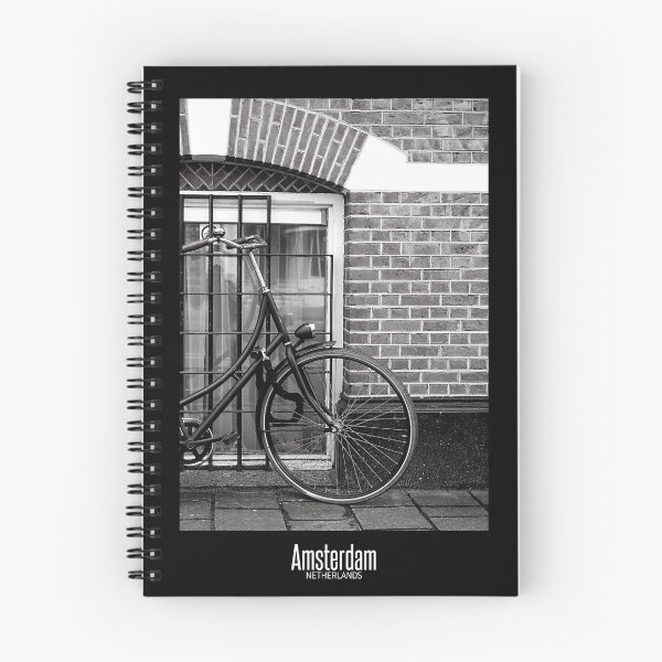 Item preview, Amsterdam Black and White Photo - Netherlands Wanderlust - Parked Bicycle designed and sold by SoccaTamam.