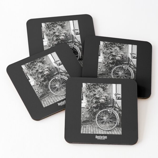 Item preview, Amsterdam Black and White Photo - Netherlands Wanderlust - Parked Bicycle 2 designed and sold by SoccaTamam.