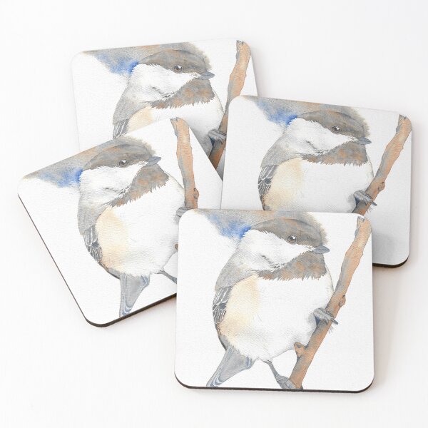 Item preview, Black-capped Chickadee Poecile atricapillus watercolor portrait white designed and sold by L'Atelier Oranjade.