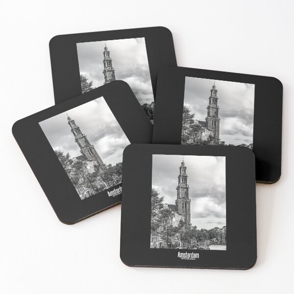 Item preview, Amsterdam Black and White Photo - Netherlands Wanderlust - Westerkerk Church designed and sold by SoccaTamam.