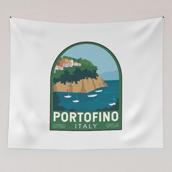 Item preview, Portofino Italy Travel Retro Emblem designed and sold by KrisSidDesigns.