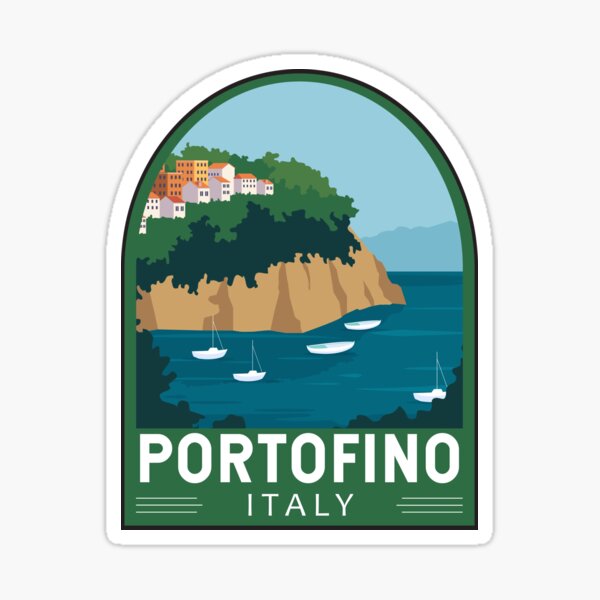 Item preview, Portofino Italy Travel Retro Emblem designed and sold by KrisSidDesigns.