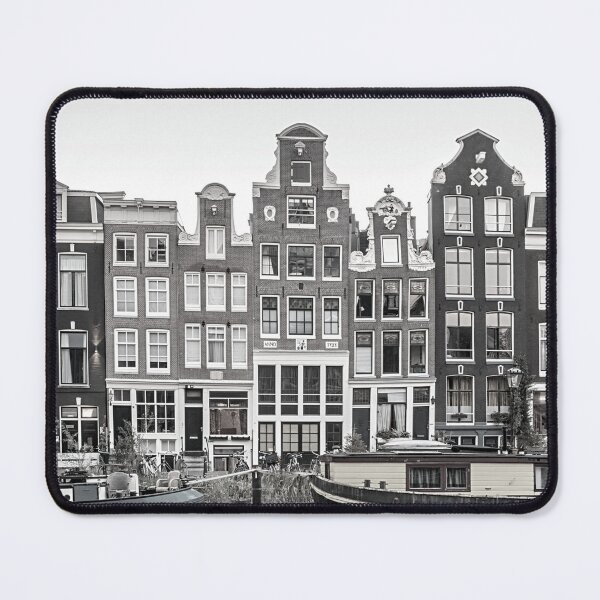 Item preview, Amsterdam Houses Black and White Photo - Netherlands Wanderlust - Dutch Canal designed and sold by SoccaTamam.