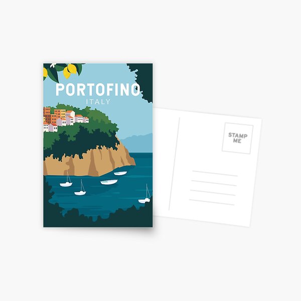 Item preview, Portofino Italy Retro Travel Art Vintage designed and sold by KrisSidDesigns.