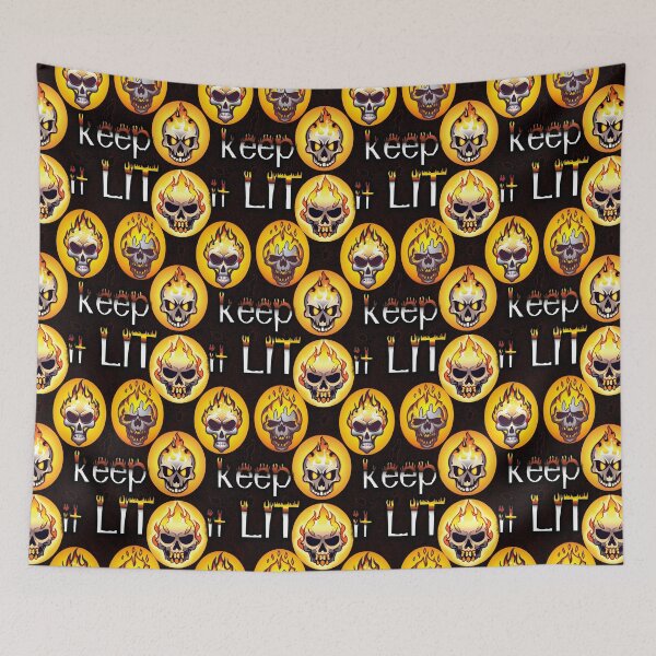 Item preview, Keep It Lit - Tiling Burning Skull Pattern designed and sold by SolarCross.