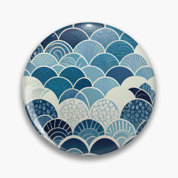 Artikelvorschau, Monochromatic Vivid Modern Coastal Pattern Digital Painting entworfen und verkauft von CodeAndColors.