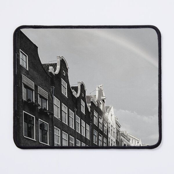 Item preview, Amsterdam Black and White Photo - Netherlands Wanderlust - Houses in River Canal designed and sold by SoccaTamam.