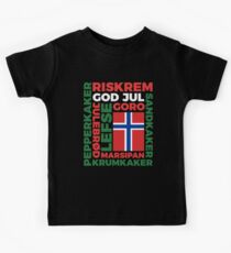 Norwegen Weihnachtsplätzchen Gott Jul Norsk Kinder T-Shirt