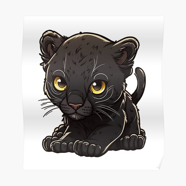 "Cute Black Panther Designs for Animal Lovers" Poster for Sale by