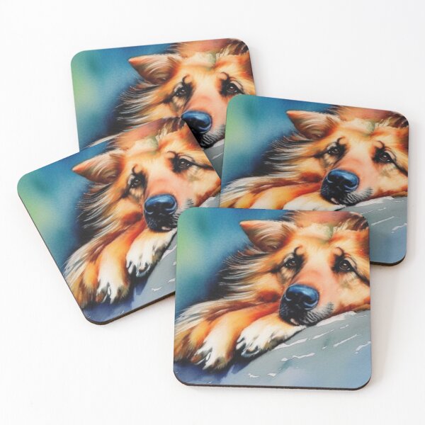 Item preview, Watercolour German Shepherd. Colourful German Shepherd. designed and sold by Doggymadness.