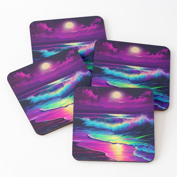 Item preview, Shimmering Fluorescent Beach Scene designed and sold by mcmtdesigns.