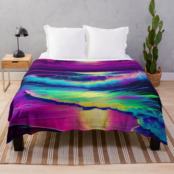 Aperçu de l'œuvre Shimmering Fluorescent Beach Scene créée et vendue par mcmtdesigns.
