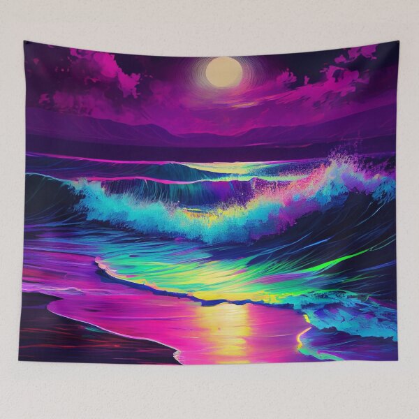 Item preview, Shimmering Fluorescent Beach Scene  designed and sold by mcmtdesigns.