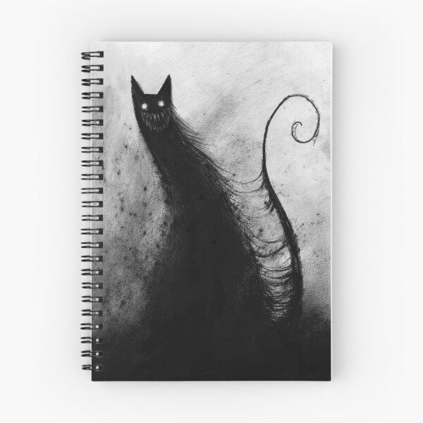 Aperçu de l'œuvre Partout - art de chat effrayant au fusain créée et vendue par Katie Beardmore.
