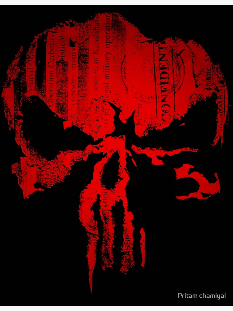 The Punisher S Skull Against Black Backgrounds With Red, Punisher