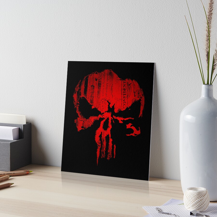 Marvel The Punisher Skull and Red Streaked Logo Art Print by Rayank Hamdo -  Fine Art America