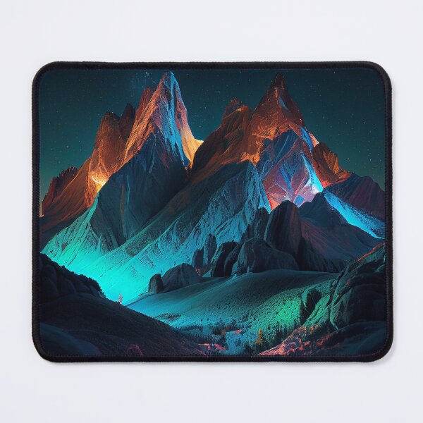 Item preview, Sparkling Neon Mountain Landscape designed and sold by mcmtdesigns.