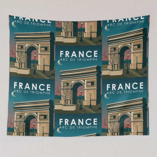 Item preview, Arc de Triomphe France Retro Travel Art Vintage designed and sold by KrisSidDesigns.