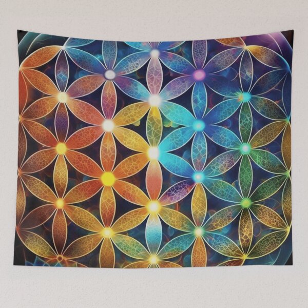 Item preview, Ethereal, Colourful Flower Of Life Sacred Geometry designed and sold by ChaosEmporium.