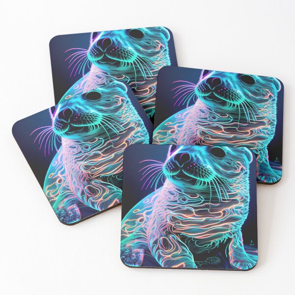 Item preview, Neon Harbor Seal Pup - A Brilliant Sight designed and sold by mcmtdesigns.