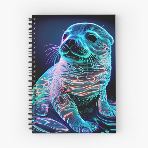 Item preview, Neon Harbor Seal Pup - A Brilliant Sight designed and sold by mcmtdesigns.
