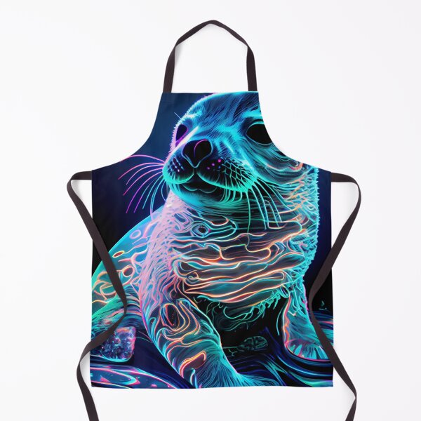 Item preview, Neon Harbor Seal Pup - A Brilliant Sight designed and sold by mcmtdesigns.