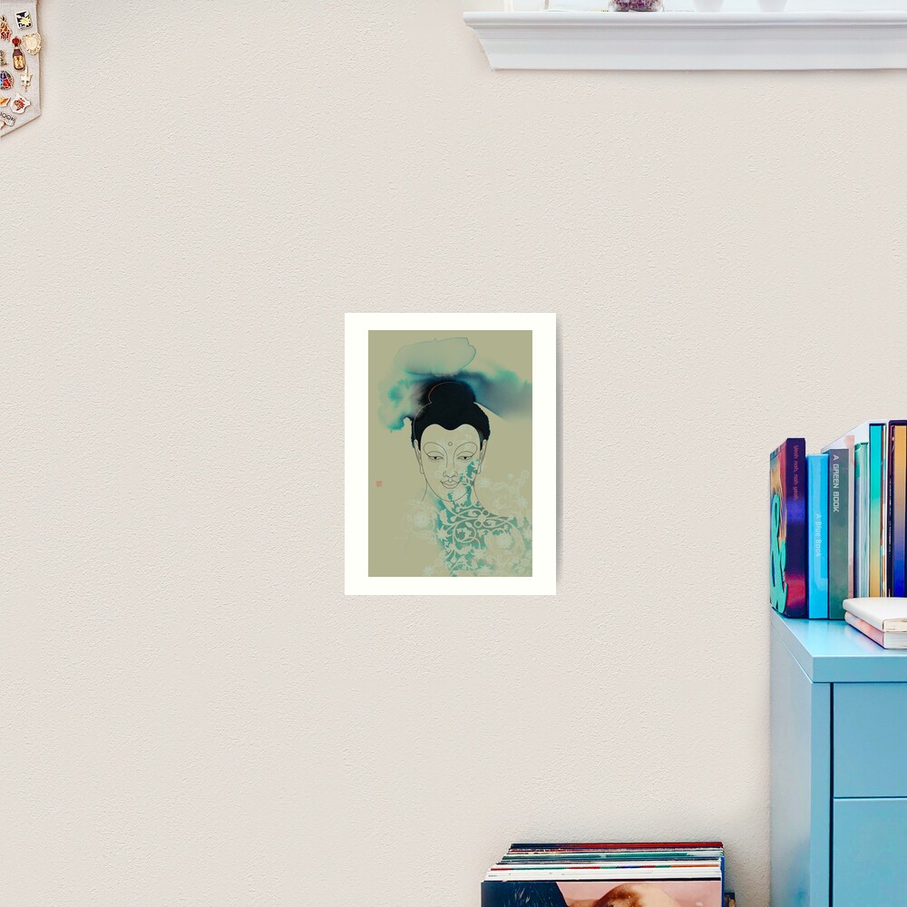 Blue Gautama Buddha Art Print
