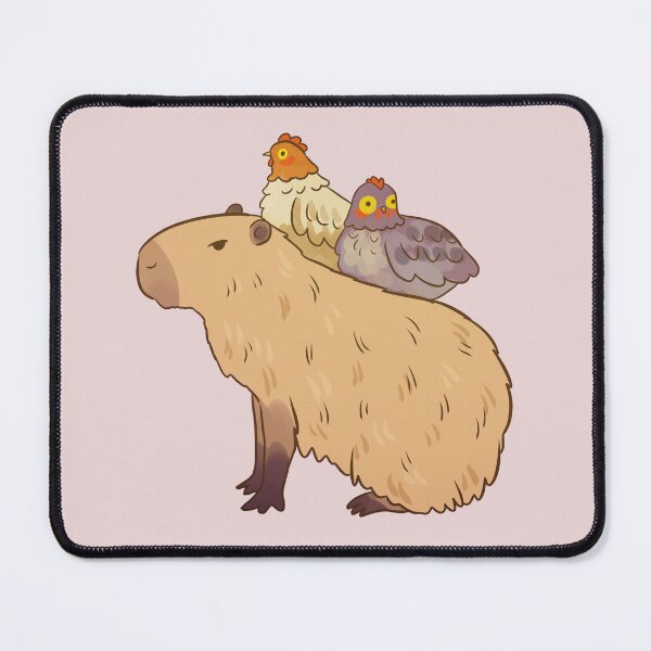 Item preview, Cute Capybara and chickens friends - friendly capybara illustration  designed and sold by Yarafantasyart.