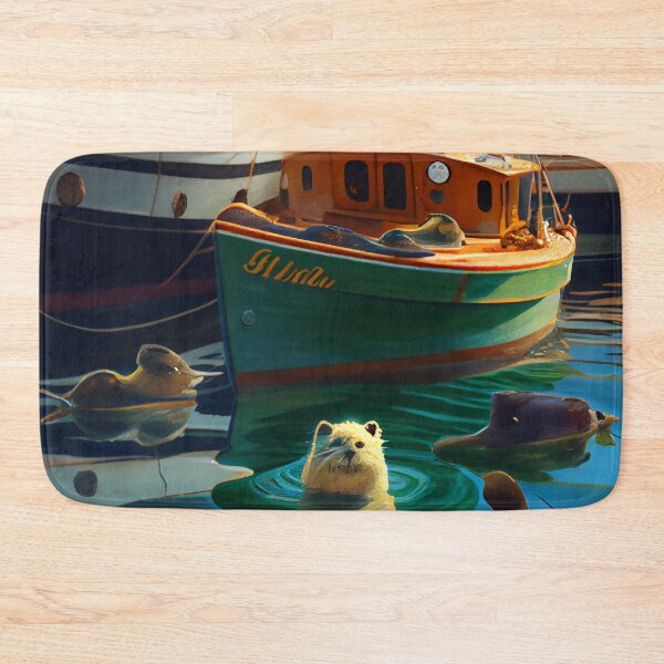 Item preview, Frogtail and Flotilla at Eggplant Harbor Digital Painting designed and sold by CodeAndColors.