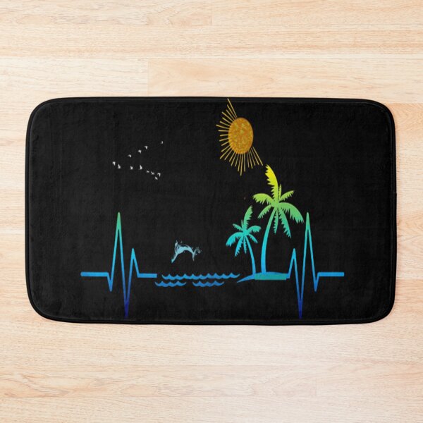 Item preview, Heartbeat with Tropical Palm Trees Beach Island Sunset  designed and sold by nicedesign01.
