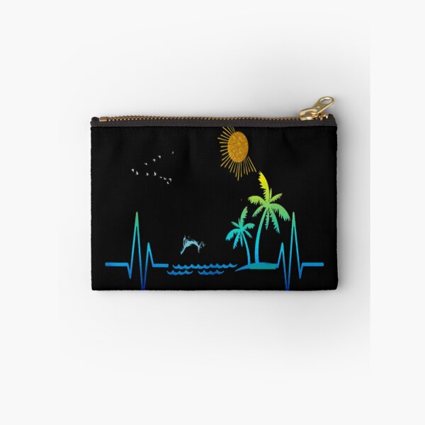 Item preview, Heartbeat with Tropical Palm Trees Beach Island Sunset  designed and sold by nicedesign01.