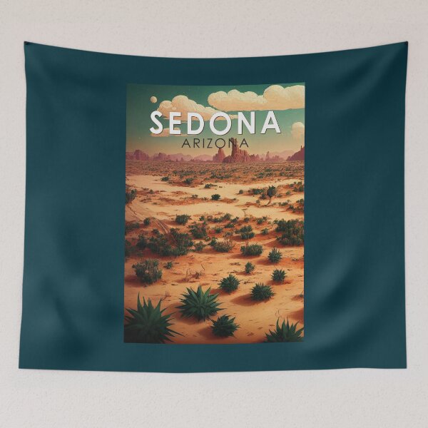 Item preview, Sedona Arizona Retro Travel Art Vintage designed and sold by KrisSidDesigns.