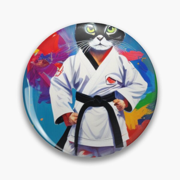 Item preview, Kitty Kicks - Sensei Cat - Black Belt Feline designed and sold by WBP Mart.