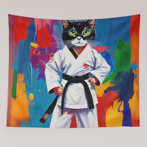 Item preview, Kitty Kicks - Sensei Cat - Black Belt Feline designed and sold by WBP Mart.