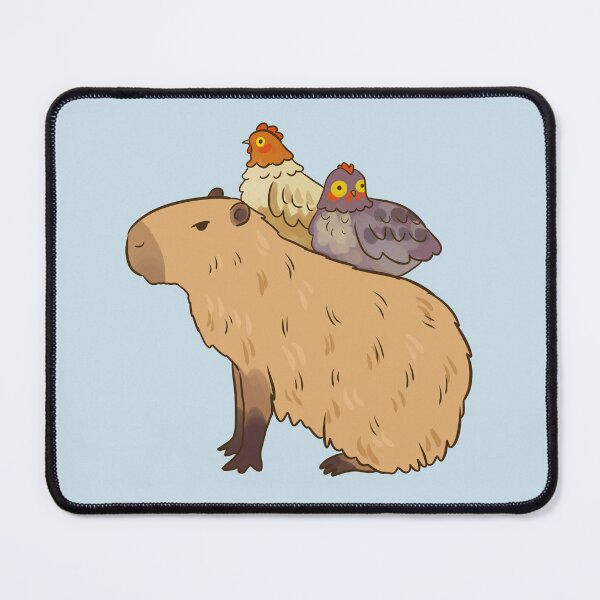 Item preview, Capybara and chickens friends - cute friendly capybara illustration  designed and sold by Yarafantasyart.