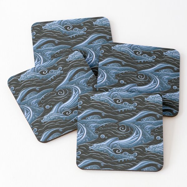 Item preview, Black and blue fantasy ancient ocean designed and sold by YeKnot.
