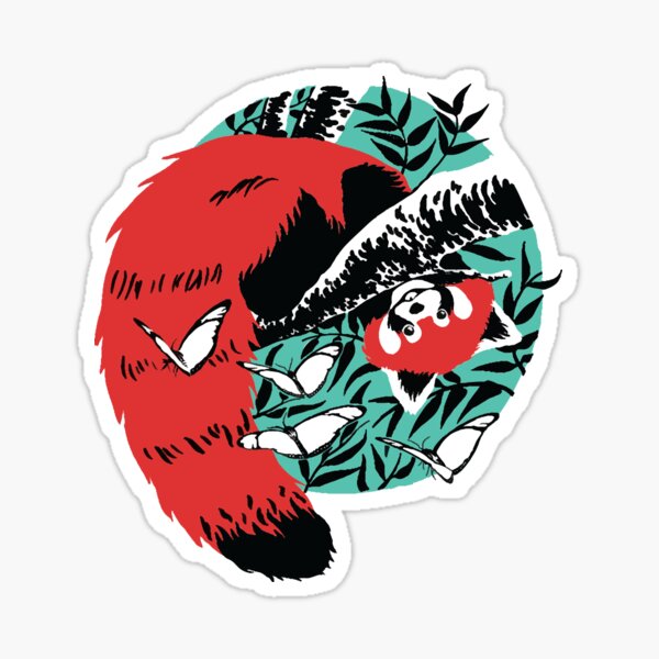 panda rouge Sticker