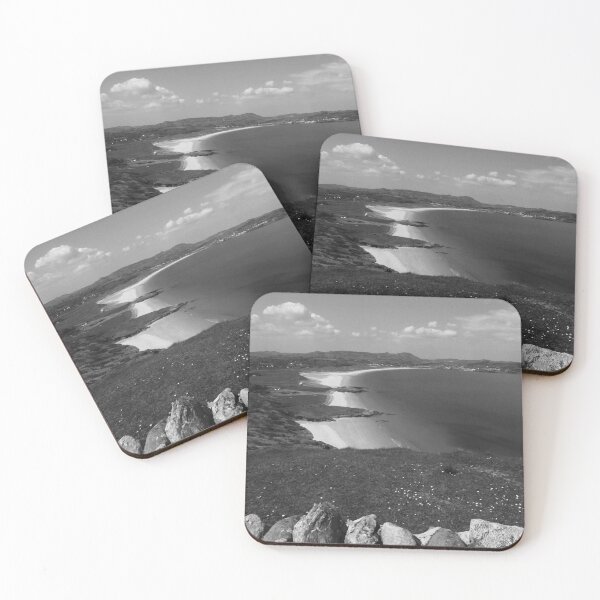 Item preview, Ballymastocker beautiful beach Portsalon black and white designed and sold by eddiebarronshop.