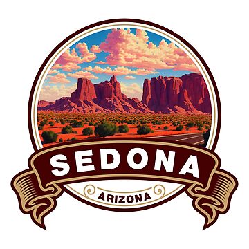 Artwork thumbnail, Sedona Arizona Colorful Travel Badge by KrisSidDesigns