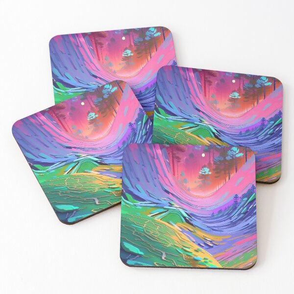 Item preview, Rainbow Aurora Borealis in a forest designed and sold by Kawaii Girl.