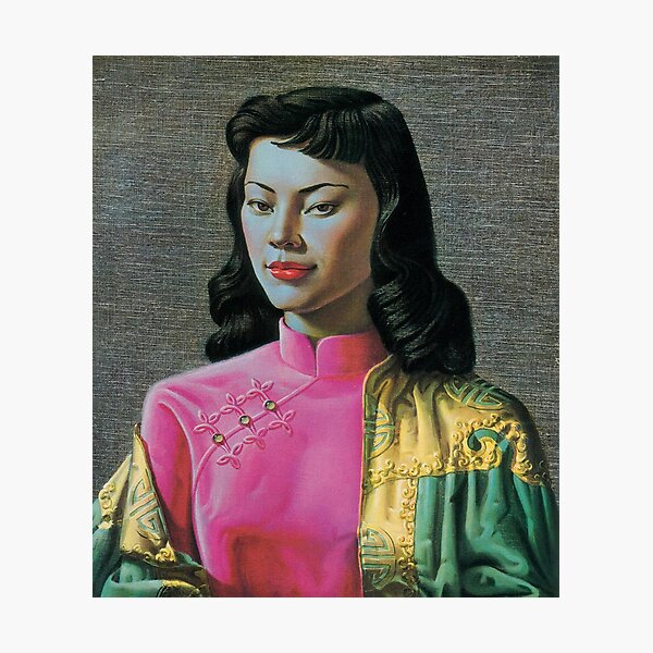 Item preview, Miss Wong Vladimir Tretchikoff Vintage Painting, Famous Art reproduction, Fashion Illustration designed and sold by HoneymoonHotel.