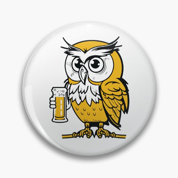 Item preview, Owl illustration, mascot holding a beer.  designed and sold by Gerald Waters.