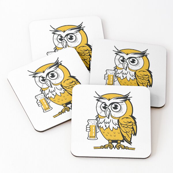 Item preview, Owl illustration, mascot holding a beer.  designed and sold by Gerald Waters.
